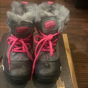 The North Face Black and Pink Fur-Lined Boots